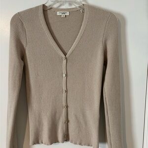 Max Studio Ribbed V-Neck Cardigan